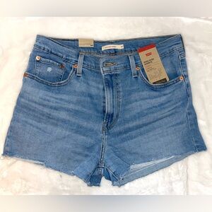 Levi's Women's High-Rise Denim Shorts in Light Blue Wash, Stretchy